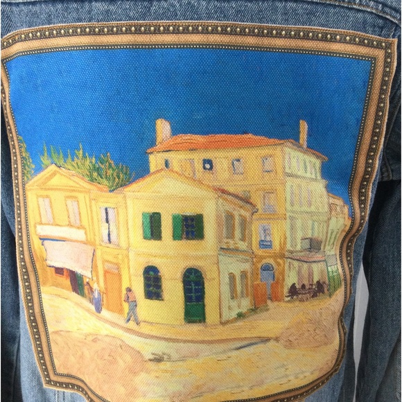 One-of-a-Kind Upcycled Denim Jacket Vincent Van Gogh - Picture 3 of 8